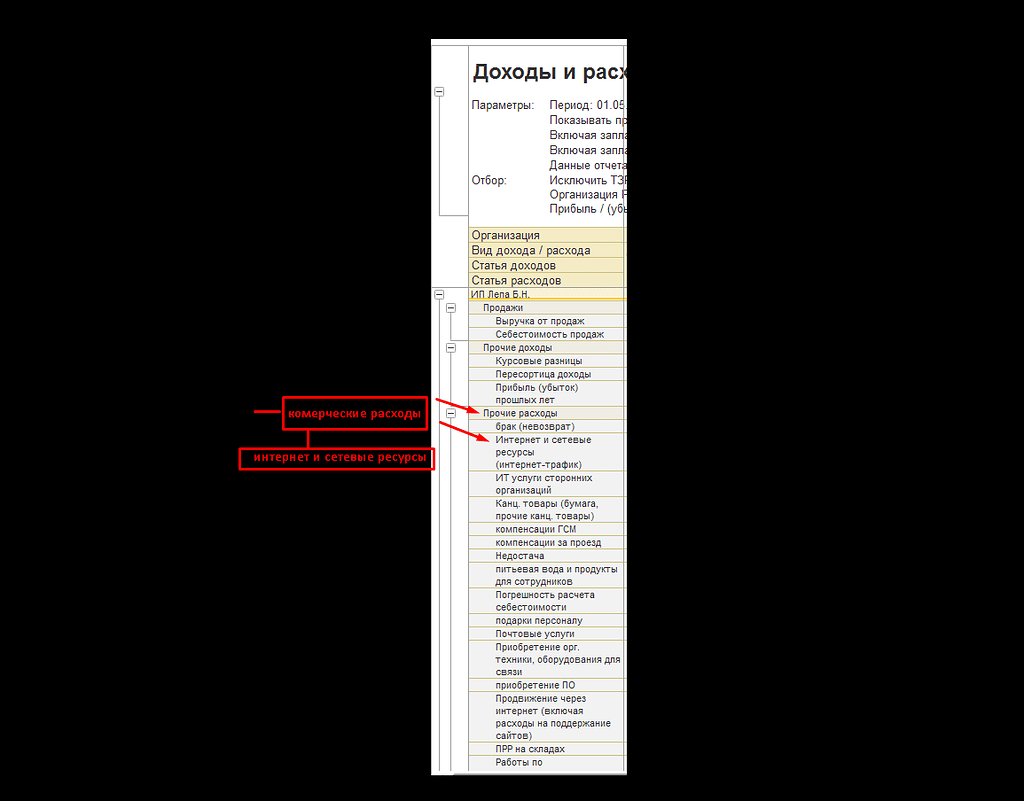 Отчет доходы и расходы в 1с ут 11